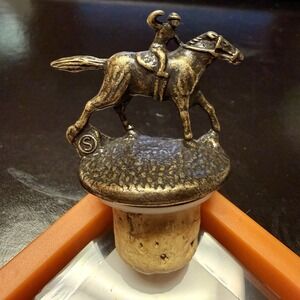 Blanton's Bourbon Whiskey Bottle Stopper w/Race Horse & Jockey, Letter S
